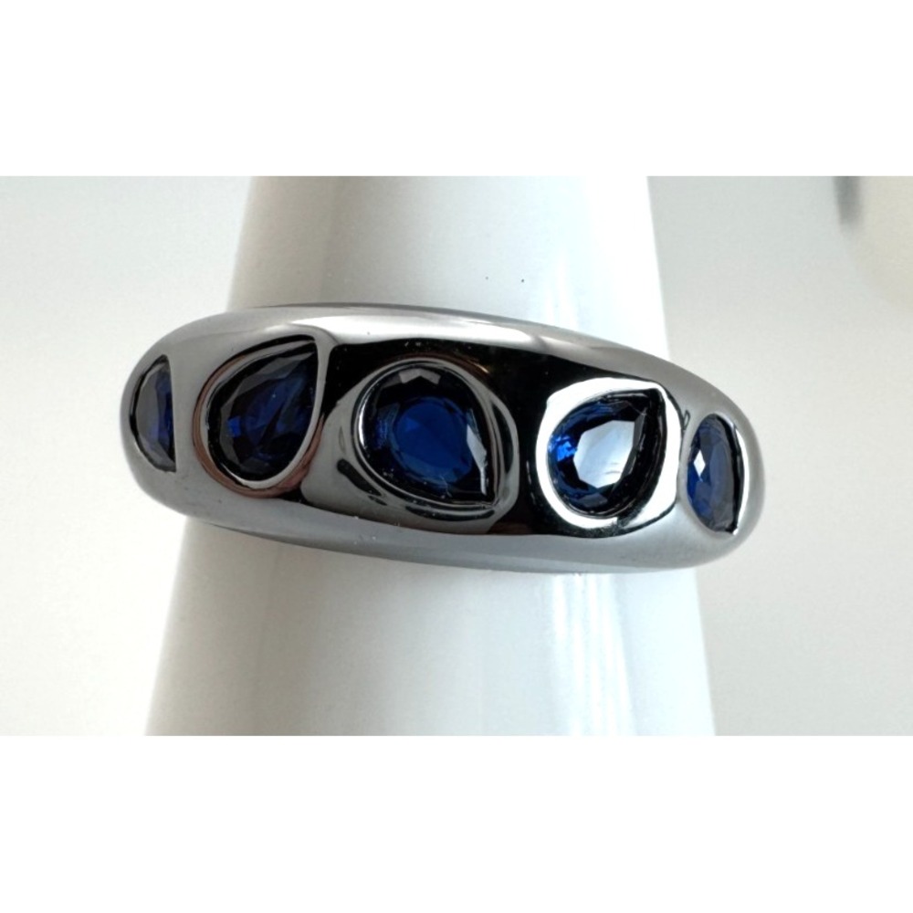 Size 8 Bomb Party Sept Ring - RG29550 Royal But Reckless - Sapphire On Hematite
